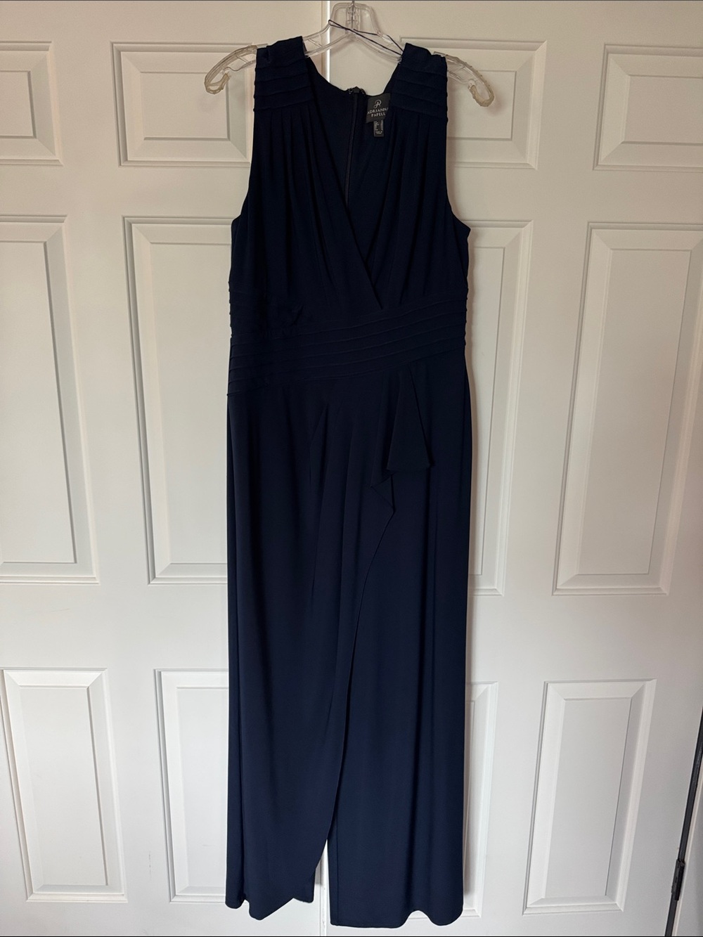 Navy Sleeveless V-Neck Maxi Dress